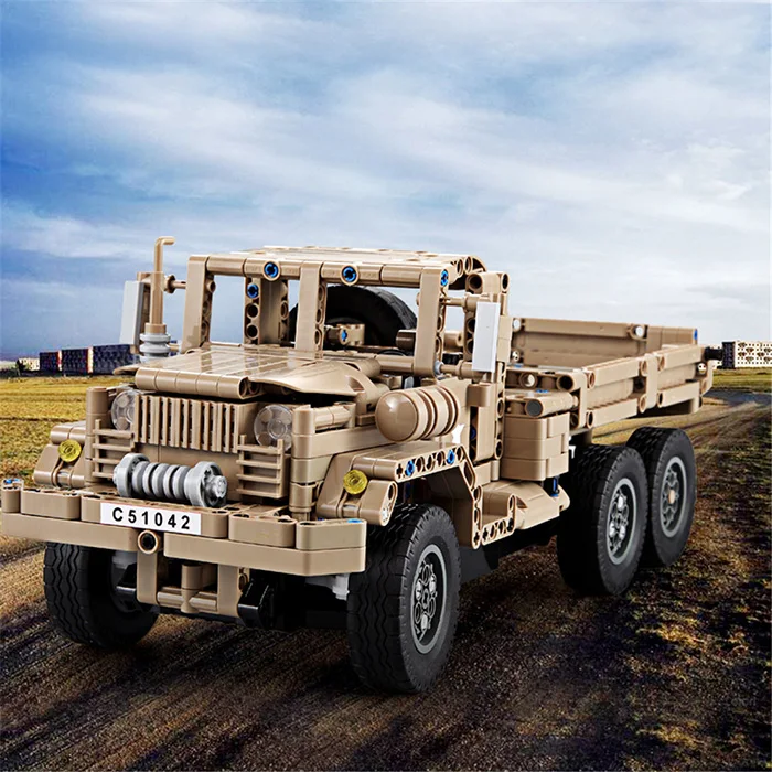 CaDA DIY Собранный симулятор военный RC грузовик строительный блок игрушка пульт
