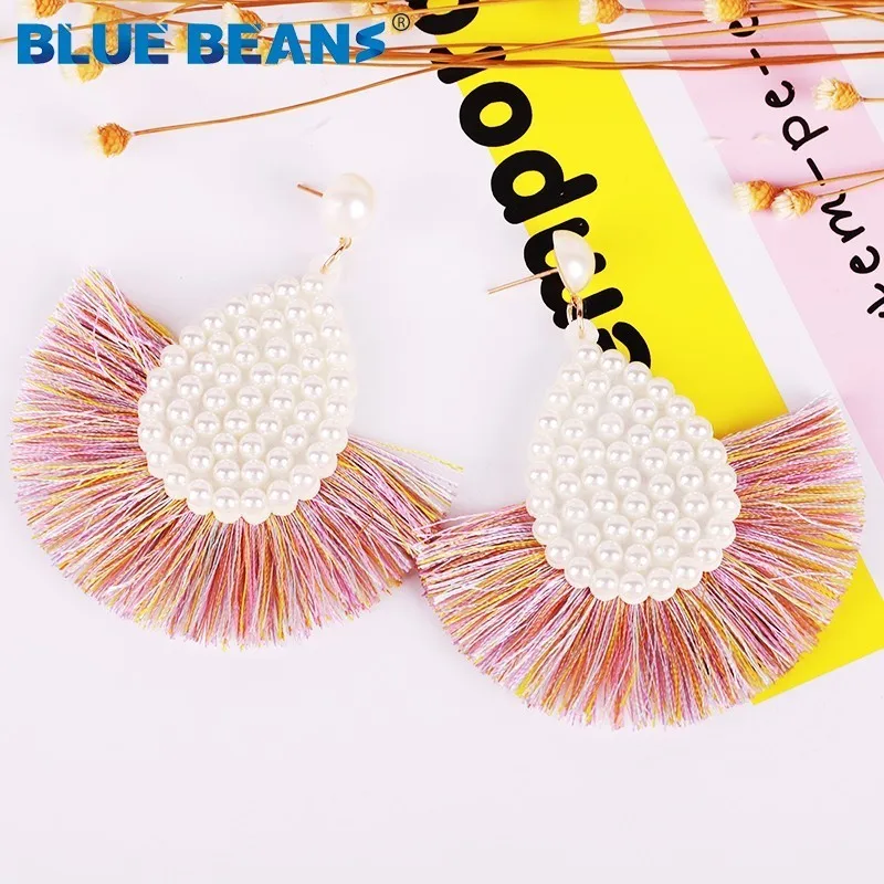 Серьги с кисточками Boho мода имитация жемчуга для женщин ювелирные изделия