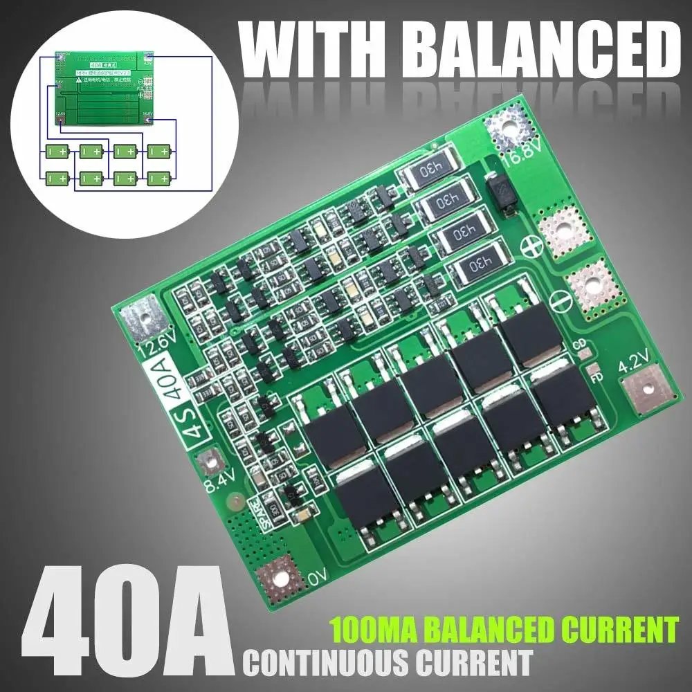 4S 40A Защитная плата литий-ионного аккумулятора 18650 зарядное устройство PCB BMS для