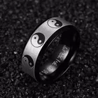 8 мм Мужские двухцветные кольца из нержавеющей стали китайский стиль символ Инь и Янь сплетни кольцо передачи