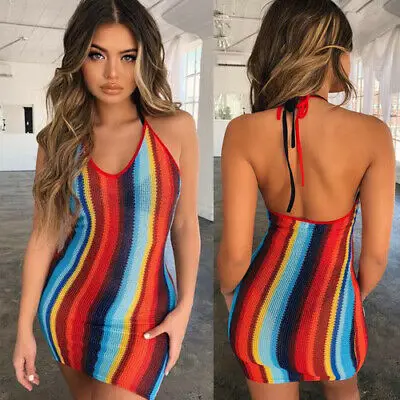 Женское облегающее платье-карандаш без рукавов вечернее короткое мини-платье