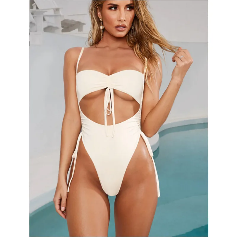 Женский купальник с открытой спиной Meihuida цельный бюстгальтер вкладышами пуш ап