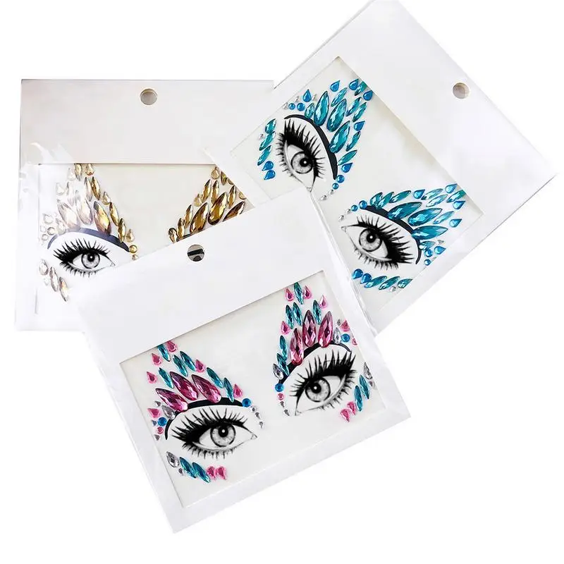 7 видов стилей липкий стикер для драгоценных камней Макияж лица Буб кристалл