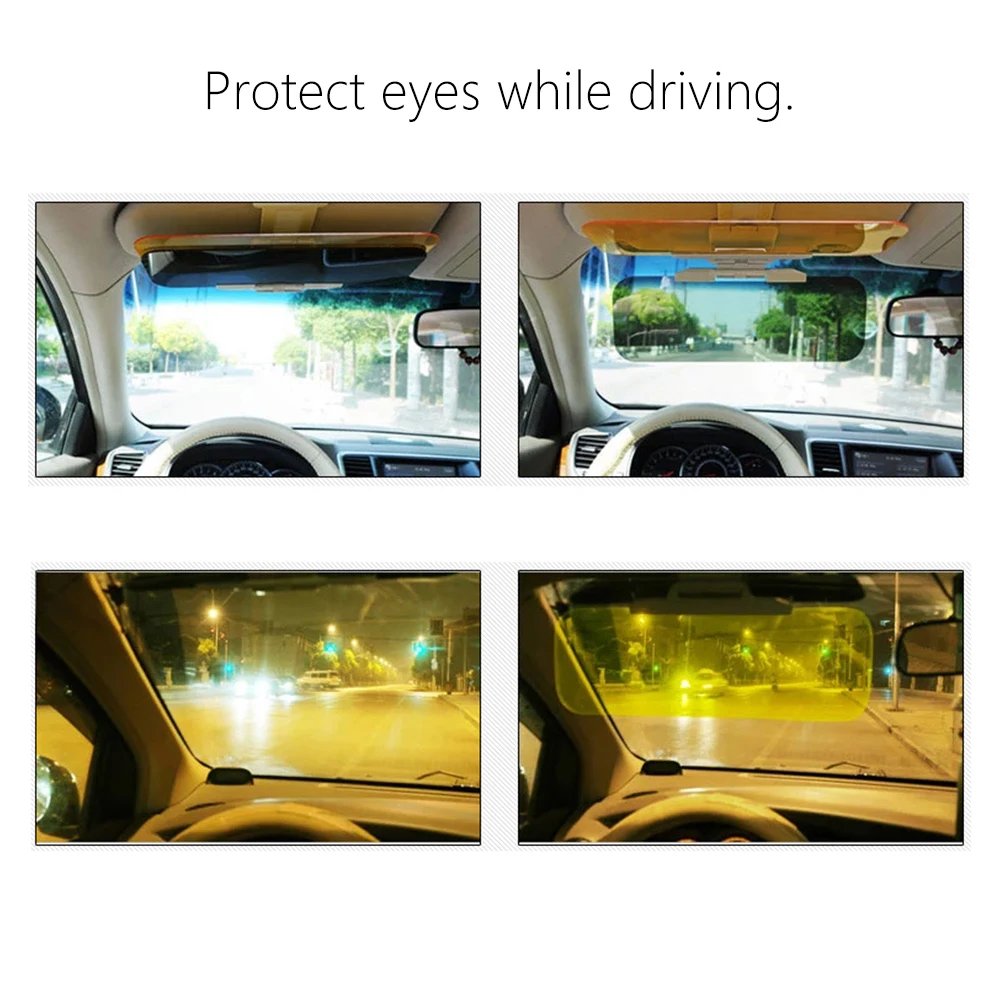 

2 in 1 Car Sun Visor HD Sunlight Anti Dazzling Goggle Day Night Vision Mirror Driving UV Fold Flip Down Clear View Mirrors