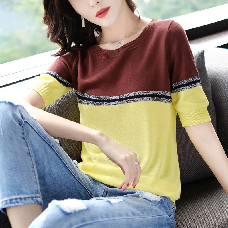 Летний пуловер 2019 женская обувь вязать высокие эластичные джемпер для женщин