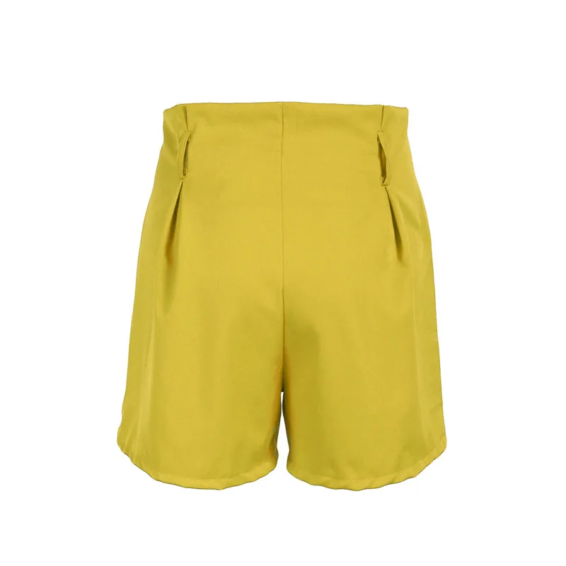 

Women Summer Shorts Stylish Loose Shorts Belt Beach High Waist Short Trousers