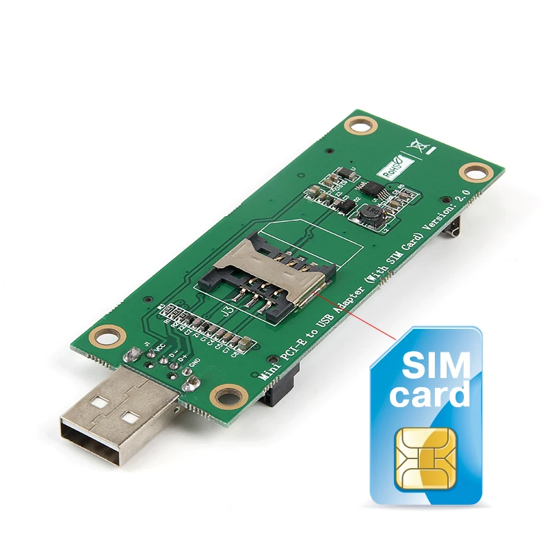 Mini PCI E к USB адаптер с SIM картой WWAN Тестовая карта конвертера 3G/4G макетная плата