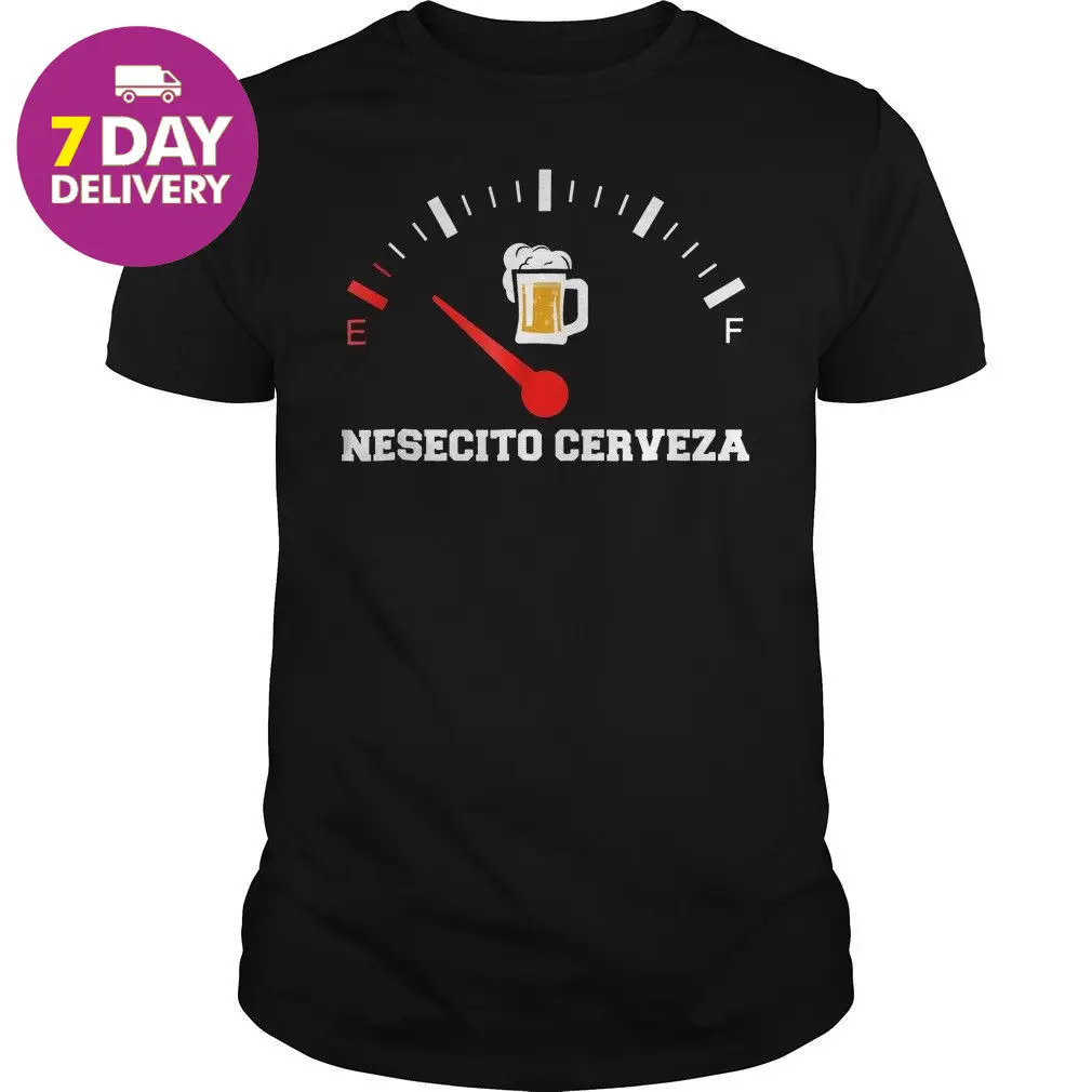 Забавная Черная Мужская футболка Nesecito Beer ZA с испанской цитатой хлопковая