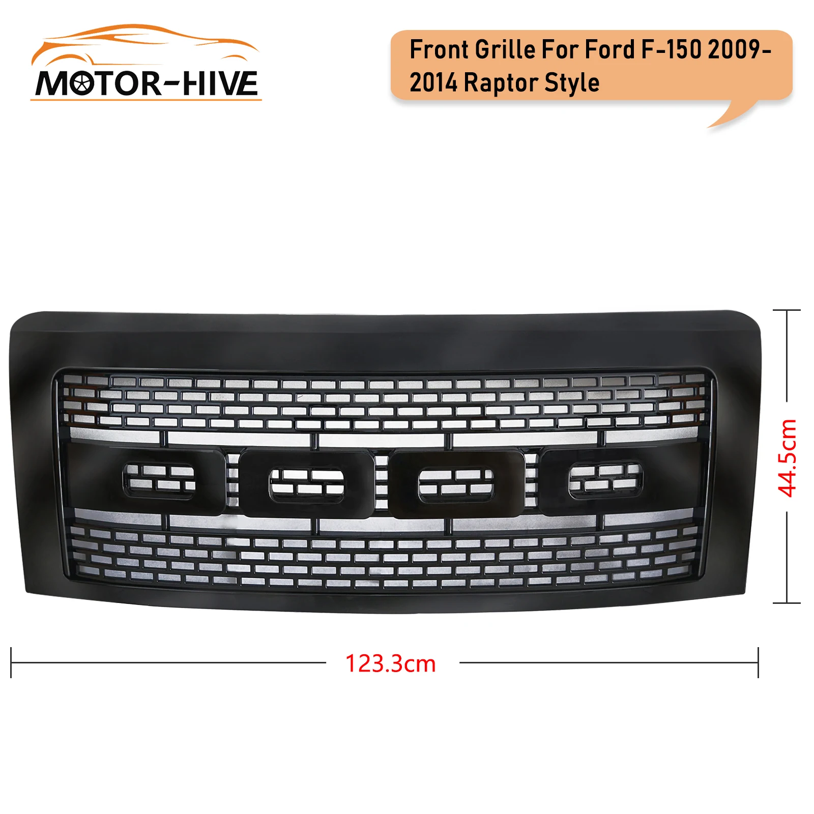 Для 2009 2014 Ford F150 решетка черный глянец Raptor сетки спереди капот бампера гриль США