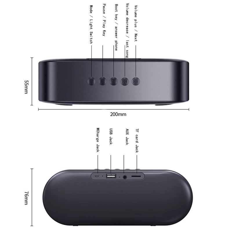 Открытый динамик беспроводной портативный Bluetooth светодиодный сабвуфер 4D Hifi