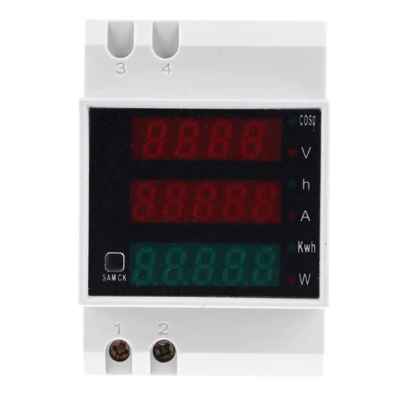 AC 80 300 В 0 100A din рейка Цифровой мультиметр напряжение тока счетчик