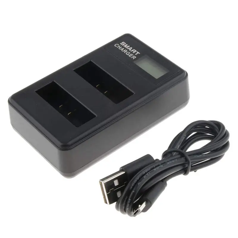 Usb Lcd Display Dual Port Battery Charger For Xiaomi Yi-Lite / Yi-2/ 4Kplus 4K Camera Accessories | Электроника