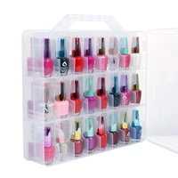 nail polish organizer holder portable universal clear double side organizer and thread storage case for 48 bottles adjustable