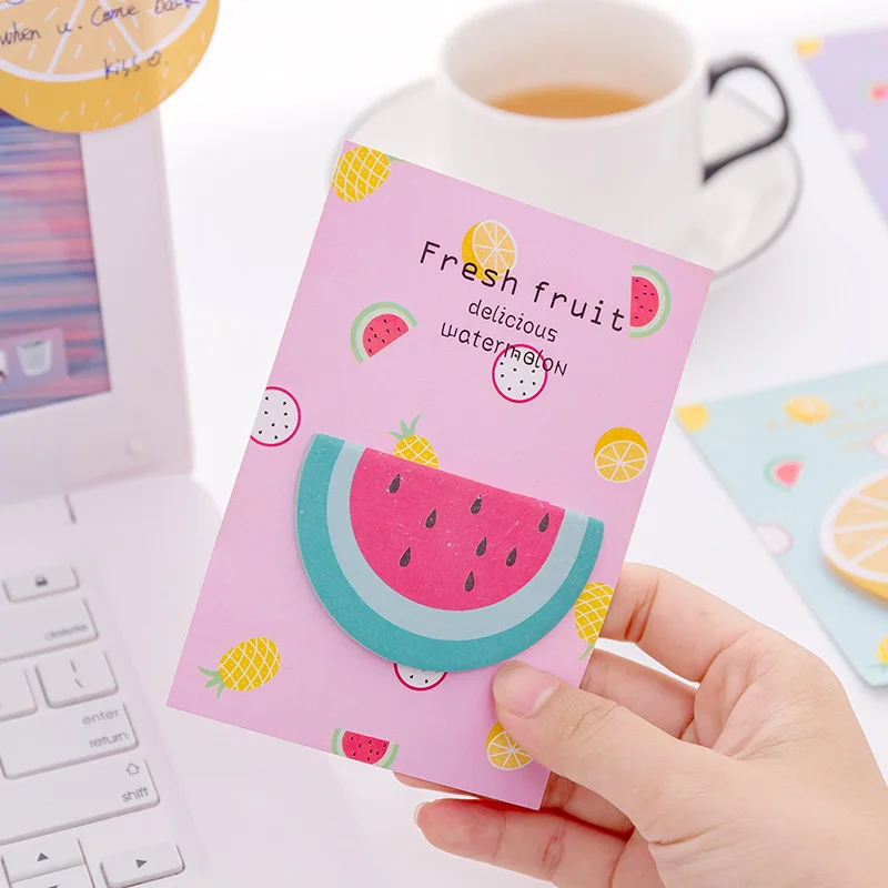 Милые фрукты блокноты мульти Складные мультфильм липкие заметки для детей DIY