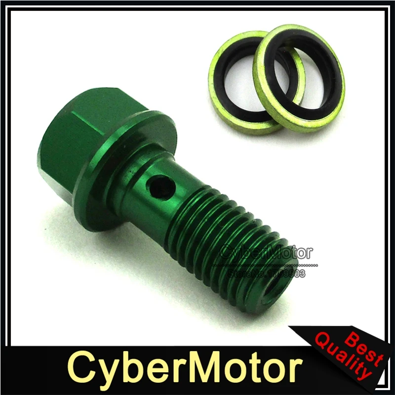 Green M10x1.25 Banjo Bolt Screw For Moped Scooter Pit Dirt Bike ATV Quad Go Kart Motorcycle Hydraulic Brake Oil Cooler | Автомобили и
