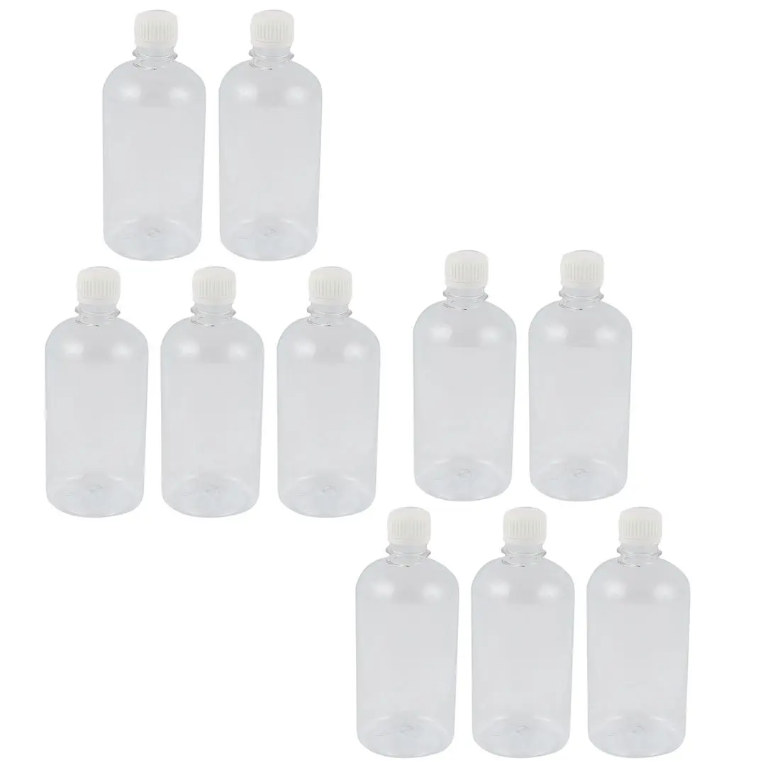 

New-10Pcs 500ml Clear Plastic Lab Seal Reagent Bottle Chemical Graduation Sample Bottle