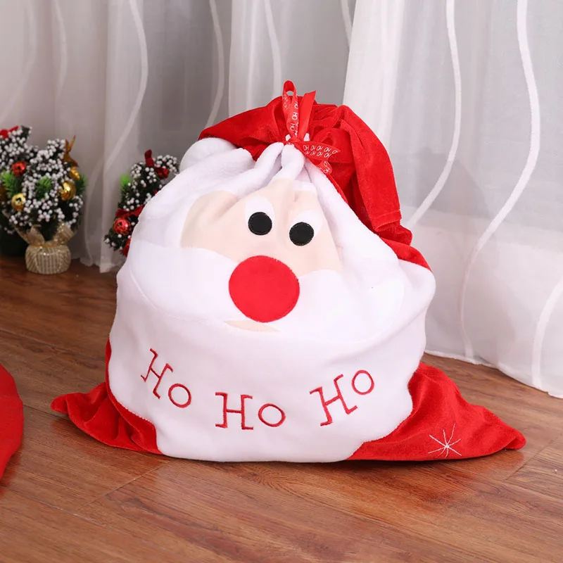 

Red Large Christmas Xmas Gift Bags Santa Claus Candy Snacks Gift Storage Bags Holders Home Decoration Accessories 2018 Christmas