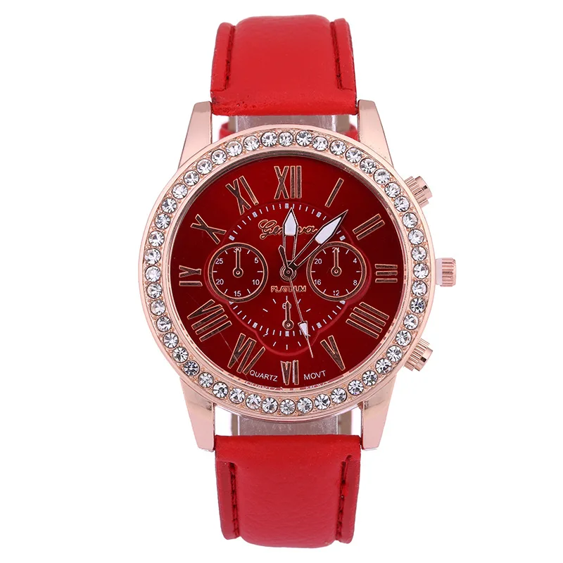 Женские кварцевые часы с римскими цифрами из ПУ кожи|watch for|watches for ladieswatch women |