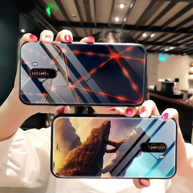Poco F1 Case For Xiaomi Pocophone F1 Case Glass Back Cover For Xiaomi Pocophone F1 Case Mi 9t Mi9t Redmi Note 8 Pro Redmi 9 Case