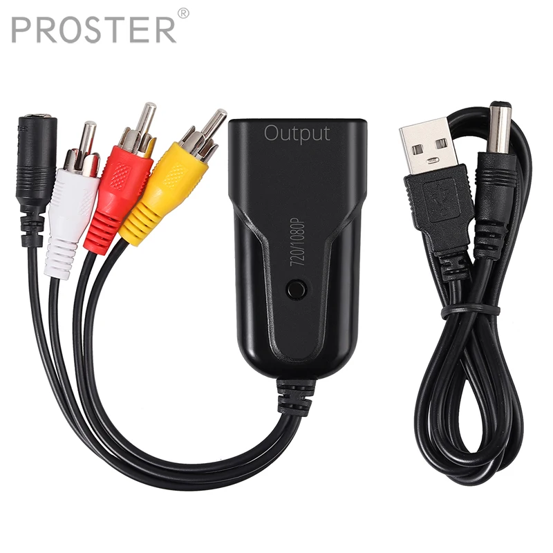 PROZOR AV к HDMI совместимый адаптер RCA совместимость Поддержка PAL NTSC3.58 NTSC4.43 SECAM CVBS видео