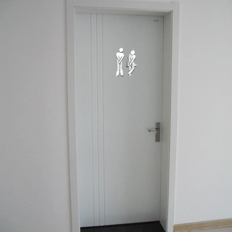 Funny Mirror Sticker Name WC Toilet Door Entrance Sign Men Women Bathroom DIY Wall Stickers Home Decor Decals Stic... | Дом и сад