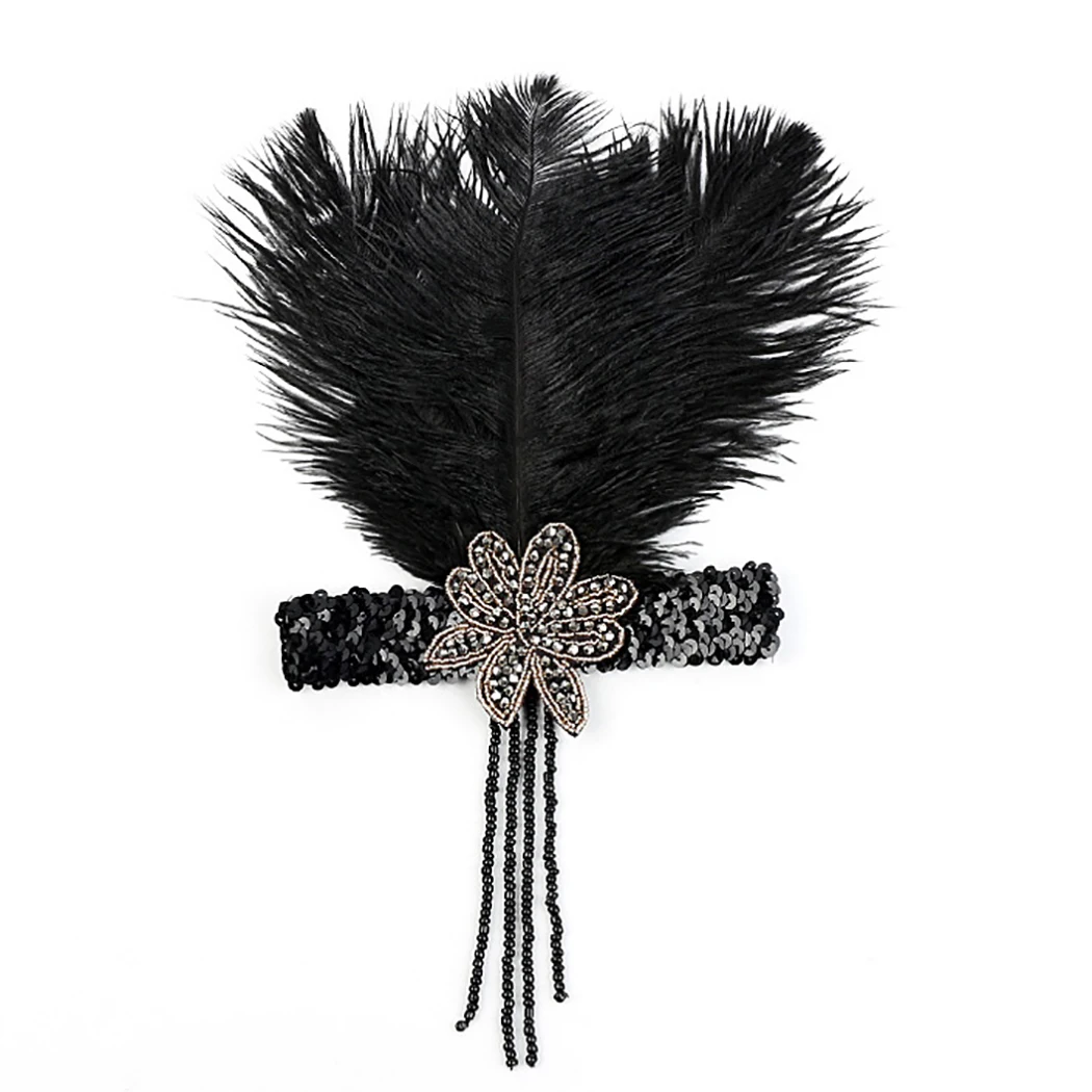 

Feather Flapper Headband Fashion Vintage Head band Flapper Headpiece Wedding Headpiece Headdress for Women Costume Dancing Party
