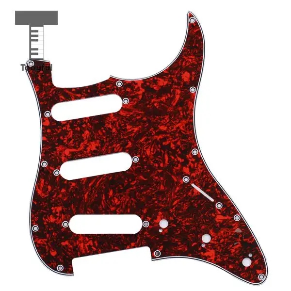 Tooyful Красная ПВХ черепаховая оболочка Pickguard 3 слоя 11 отверстий для винтов Stratocaster