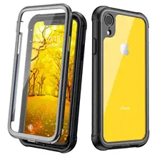 For Apple iPhone XR XS Max Case 360 Degrees Protection Full-body Rugged Clear Bumper Case With Built-in Screen Protector