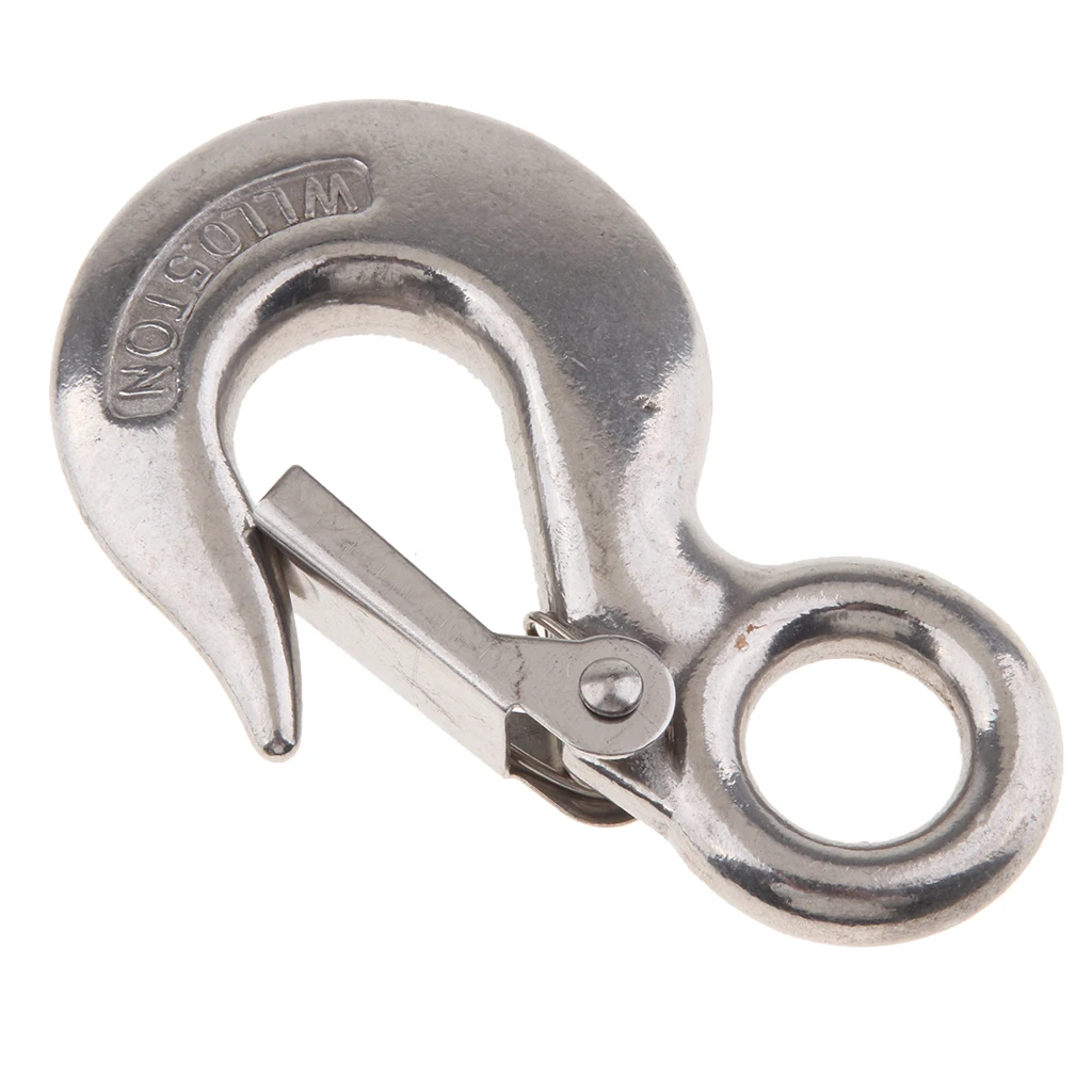 Marine Stainless Steel Clevis Hook Spring Loaded Safety Latch Universal for Winch Cable Tow Crane Lift | Автомобили и мотоциклы