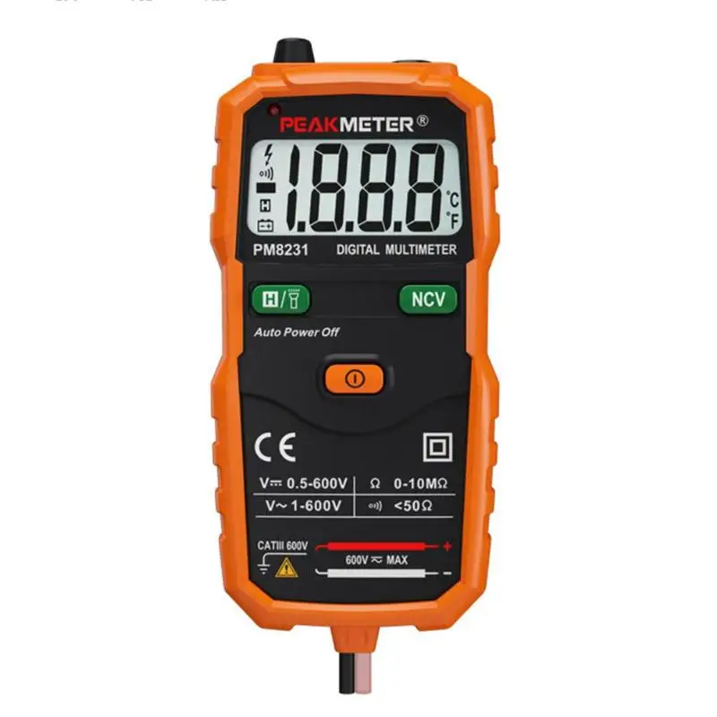 Peakmeter PM8231 Авто Диапазон Цифровой мультиметр удержания данных AC/DC напряжение