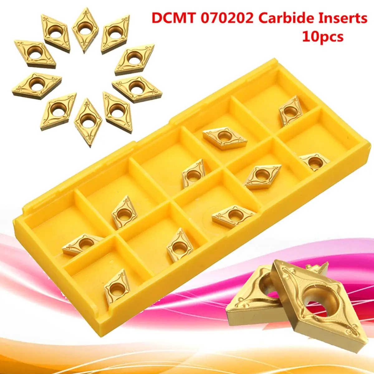 10 шт./кор. DCMT 0702 твердосплавные вставки 7x7x2 мм для стали CNC Semi Finishing Gold|Токарный