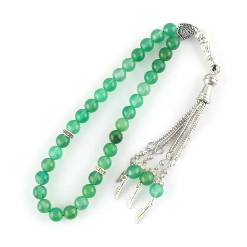 Модный натуральный камень 8 мм тигр Eyestone подвеска с кисточкой 99 исламских Розария