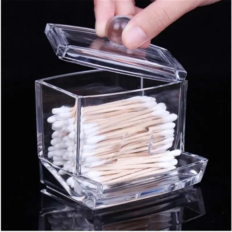 Doatry Transparent Acrylic Makeup Storage Box Portable Cotton Swabs Organizer Cosmetic Holder Stick Container Case | Дом и сад
