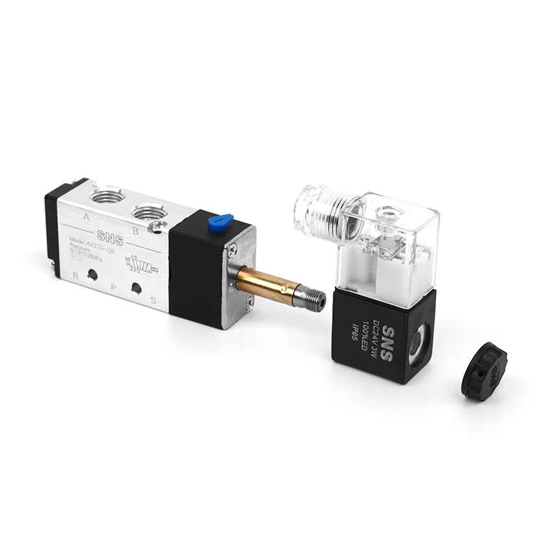 SNS 4V210-08/DC24V 5/2 Port 1/4 Inlet Single Coil Pilot-Operated Electric Solenoid Valve | Valves