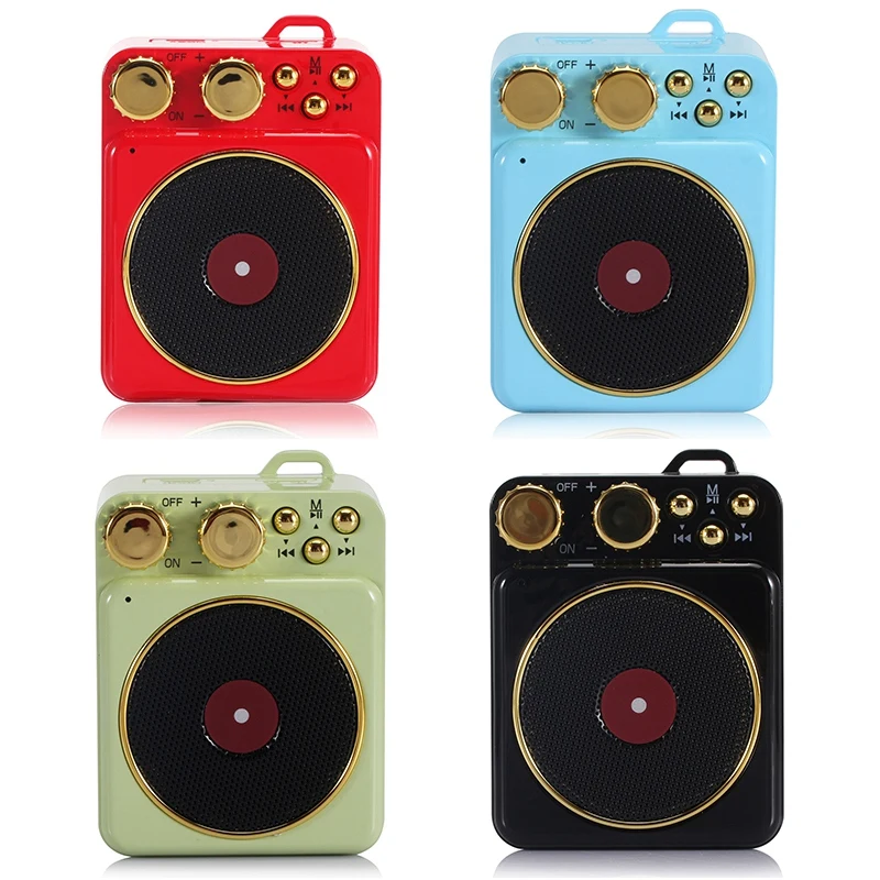 Портативный мини ретро Bluetooth беспроводной динамик поддержка стерео Бас Tf карта Fm