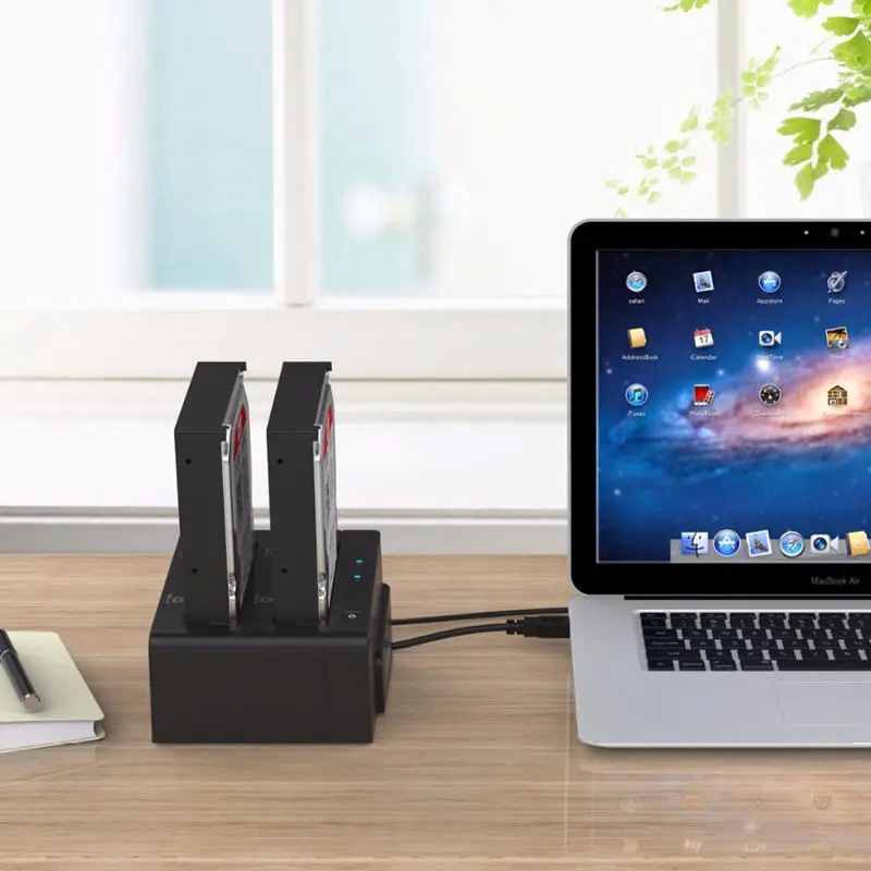 Orico 6628Us3-C 3,5 дюймов двойной отсек Usb 3,0 для Sata Hdd Ssd чехол док-станция жесткий диск инструмент Бесплатный Дубликатор 16 ТБ с Offli