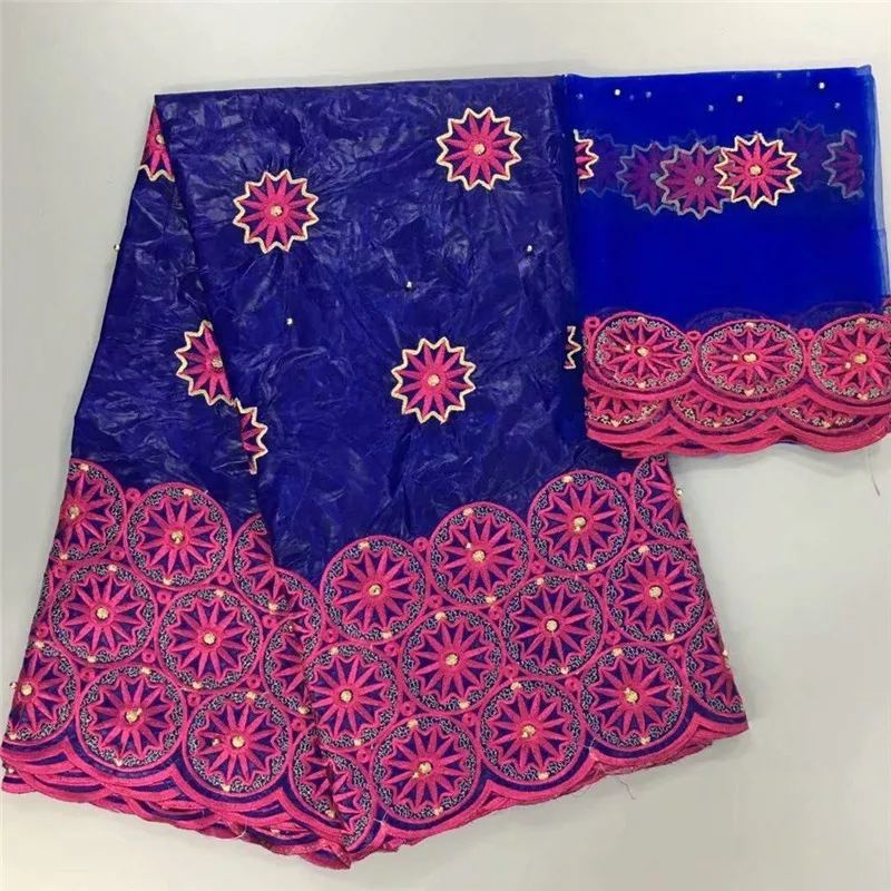 Hot sale flower and circle pattern with golden beads Satin Fabric 2 yards Net Lace HLB12 Free shipping nice WAX lace | Дом и сад