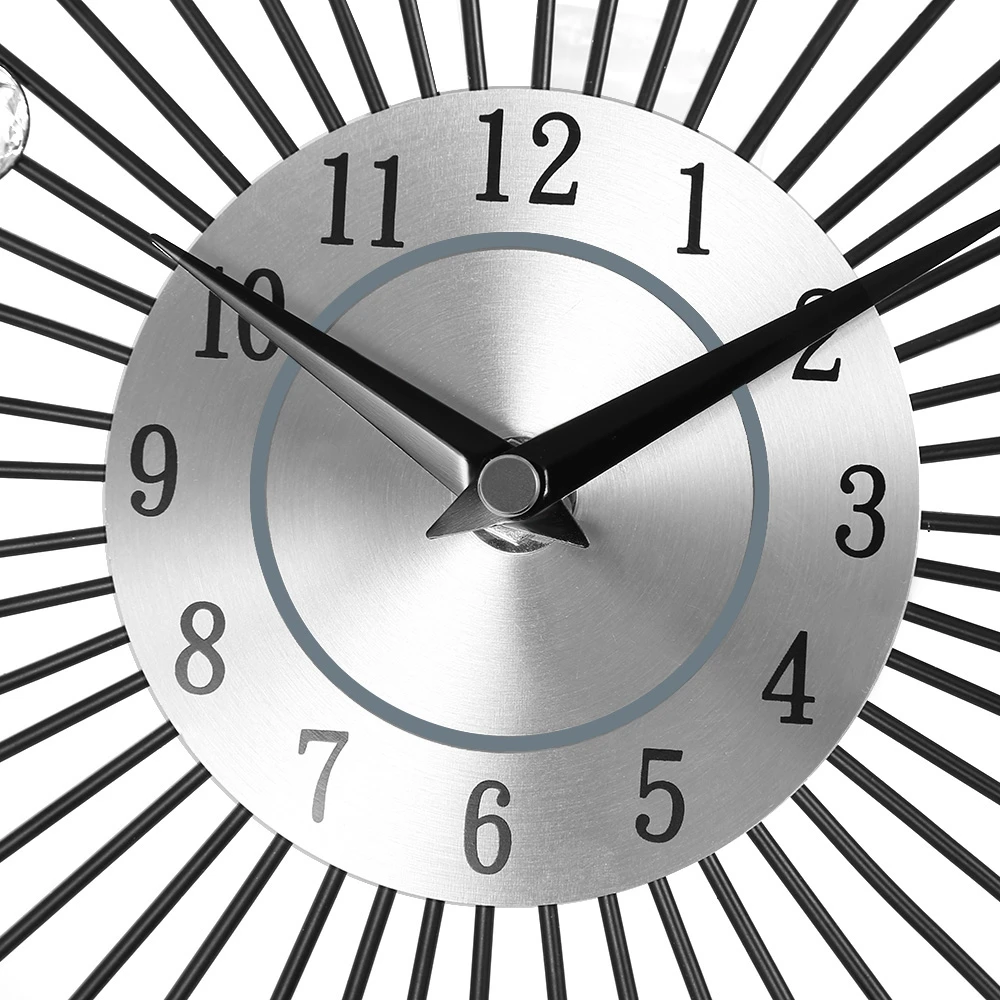 Металлические настенные часы с кристаллами DIY в стиле ретро sunburst кварцевые