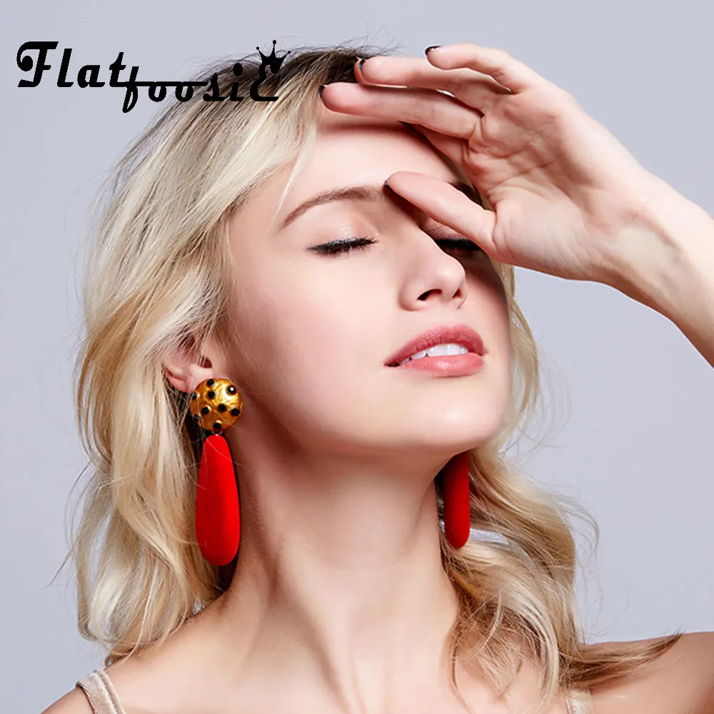 Женские бархатные длинные висячие серьги Flatfoosie модные с кристаллами в стиле бохо