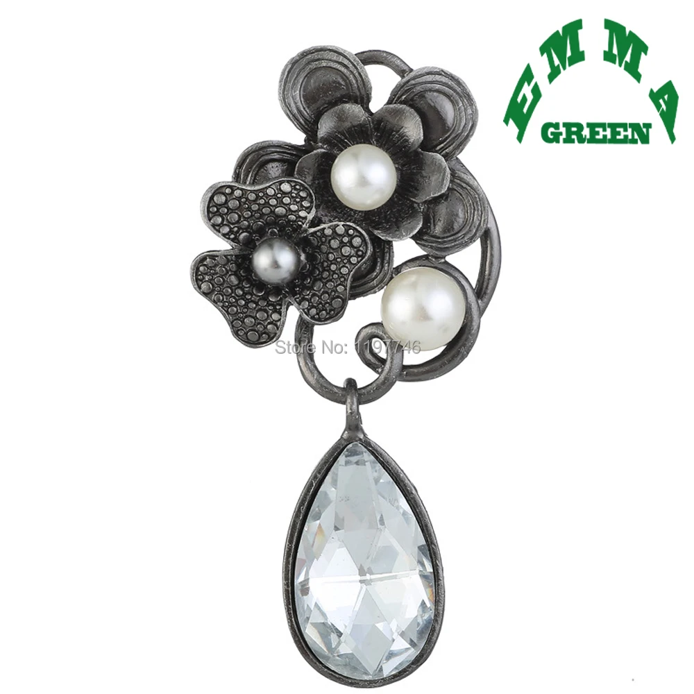 Crystal Flower Brooch Pin Simulated-Pearl Corsage Vintage Jewelry Brooches Accessories For Wedding Party Gift Women | Украшения и