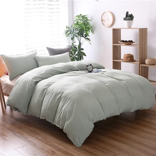 EBEIZZI 2-3pcs 2019 New Style Pure Color Washed Cotton Brand Production Pastoral Fashion Bedding Bed Duvet Cover | Дом и сад