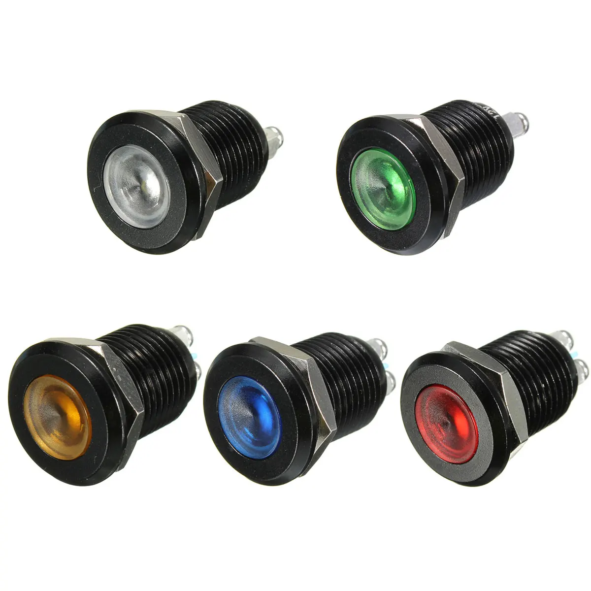 Светодиодный металлический индикатор светильник Flat Dash Lamp Screw Shape 15mm waterproof light LIGHT V