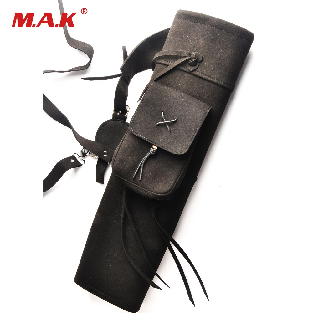 Черный 3 точечный кожаный чехол для стрельбы из лука и охоты|Лук стрела| |