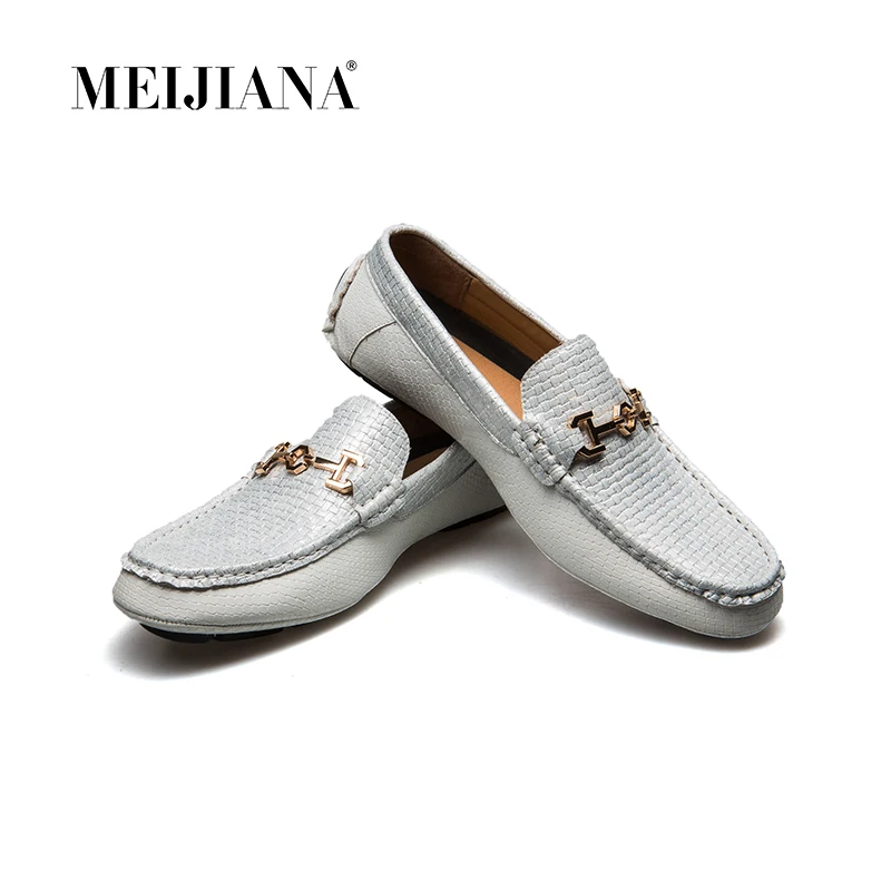 MEIJIANA Black and White Loafers Men Boat Shoes Summer Light Men's Casual Driver | Обувь
