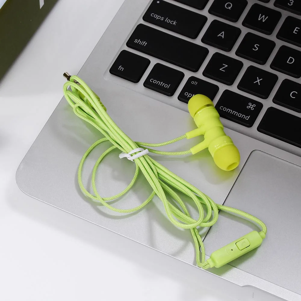 KISSCASE карамельный цвет 3 5 мм проводные наушники с микрофоном в ухо гарнитура Hifi