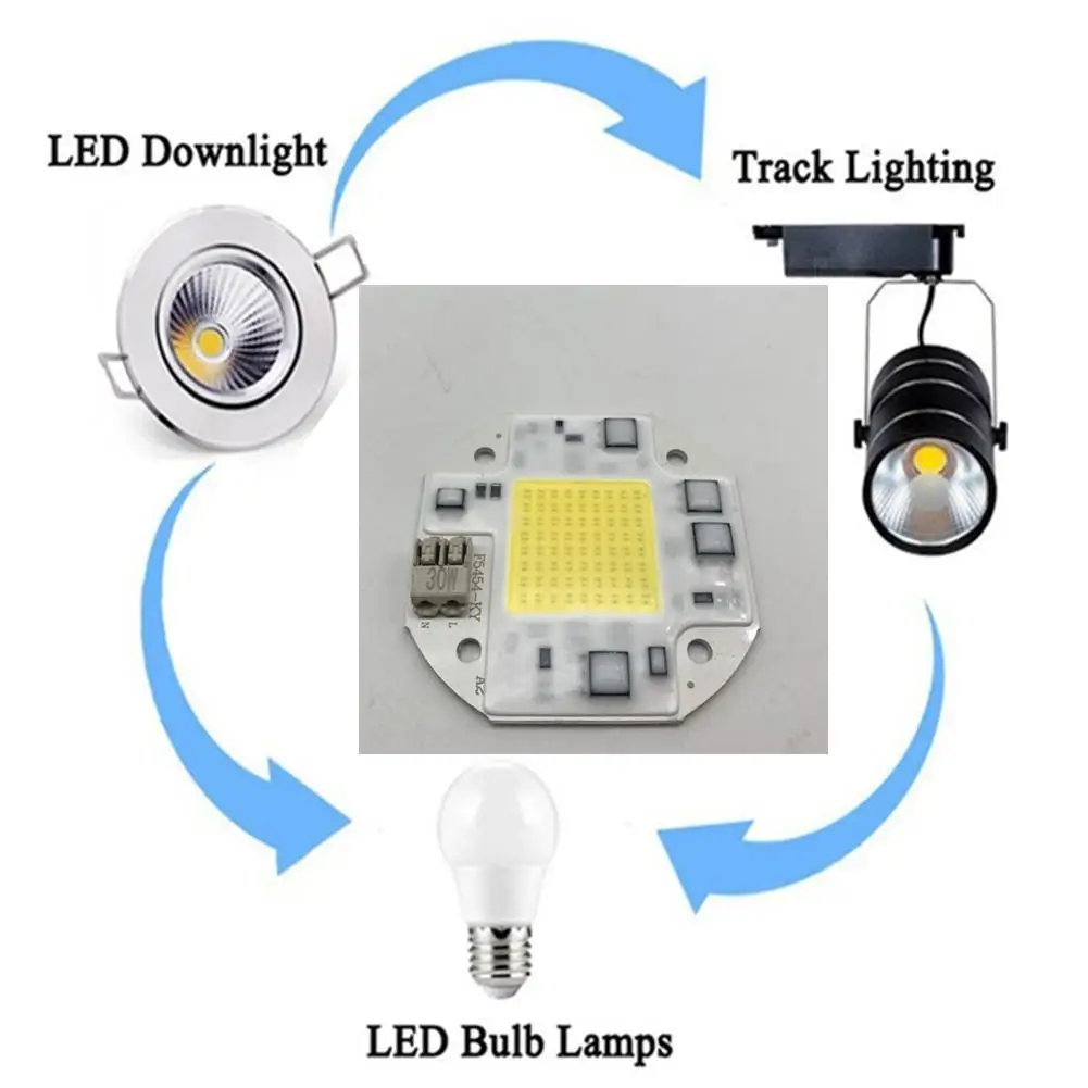 Светодиодный чип COB 100 в 260 20 Вт 30 50 смарт IC светодиодные бусины DIY для