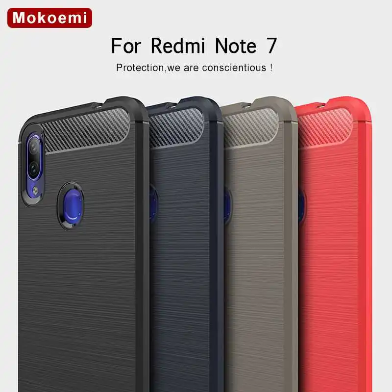 Mokoemi Fashion Shock Proof Soft Silicone 6.3&quotFor Xiaomi Redmi Note 7 Case For Pro cell Phone Cover |