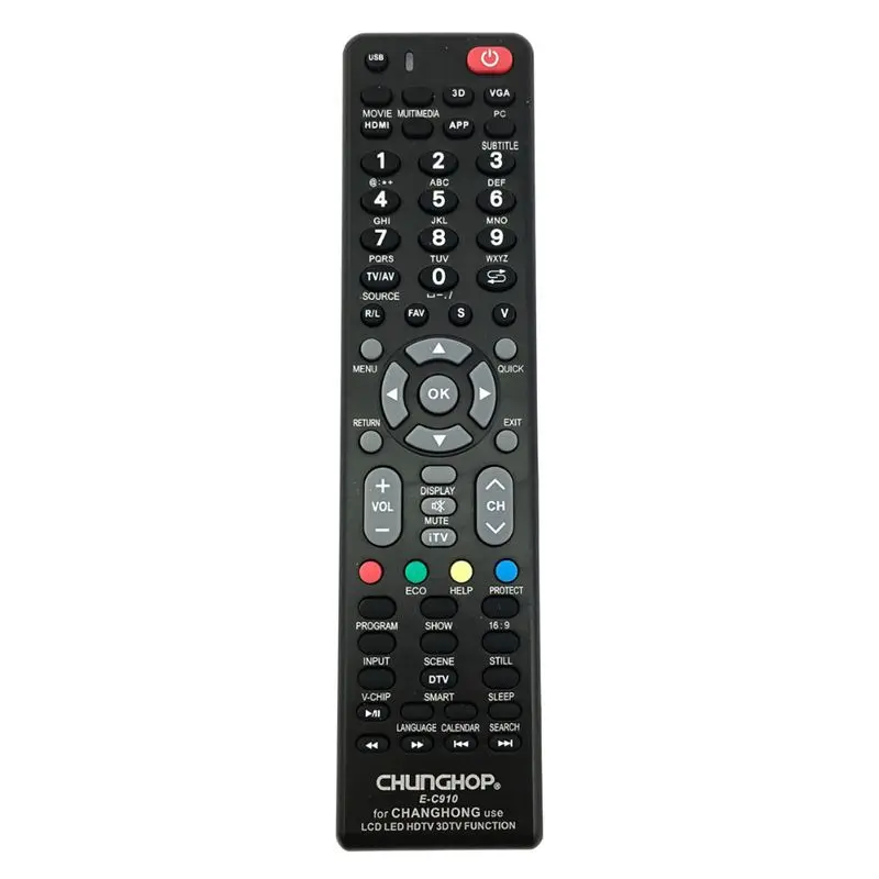 CHUNGHOP для changhong ТВ дистанционный пульт контроллер E-c910 RL57AX KPT7C RB67B RP57H RL58A RK60B RP57L RP67C KPT9A-4 KPT9B KPT9
