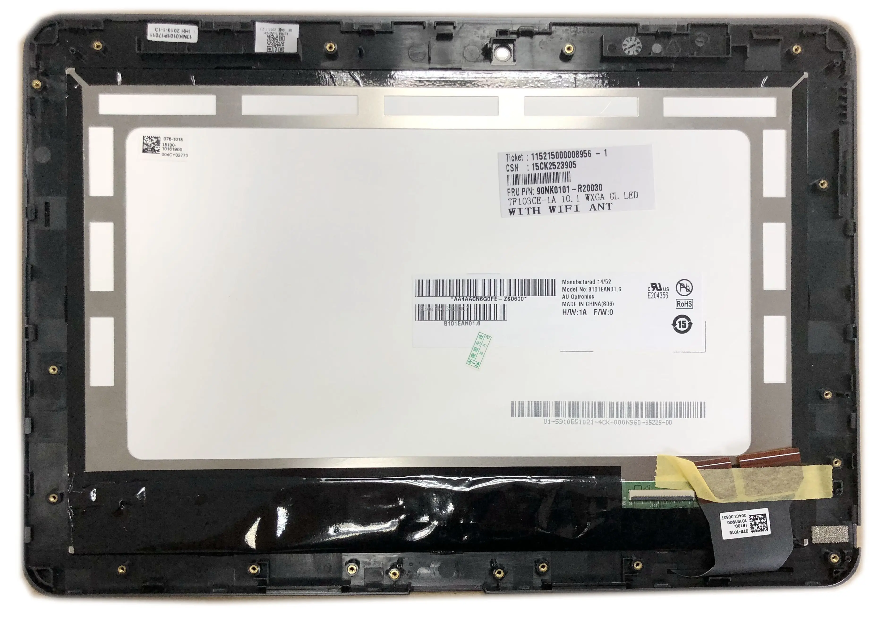 For ASUS Tranformer Pad TF103CE Tablet 076-1018 Touch Screen Digitizer Assembly LCD LED B101EAN01.6 with BLACK Frame | Компьютеры и