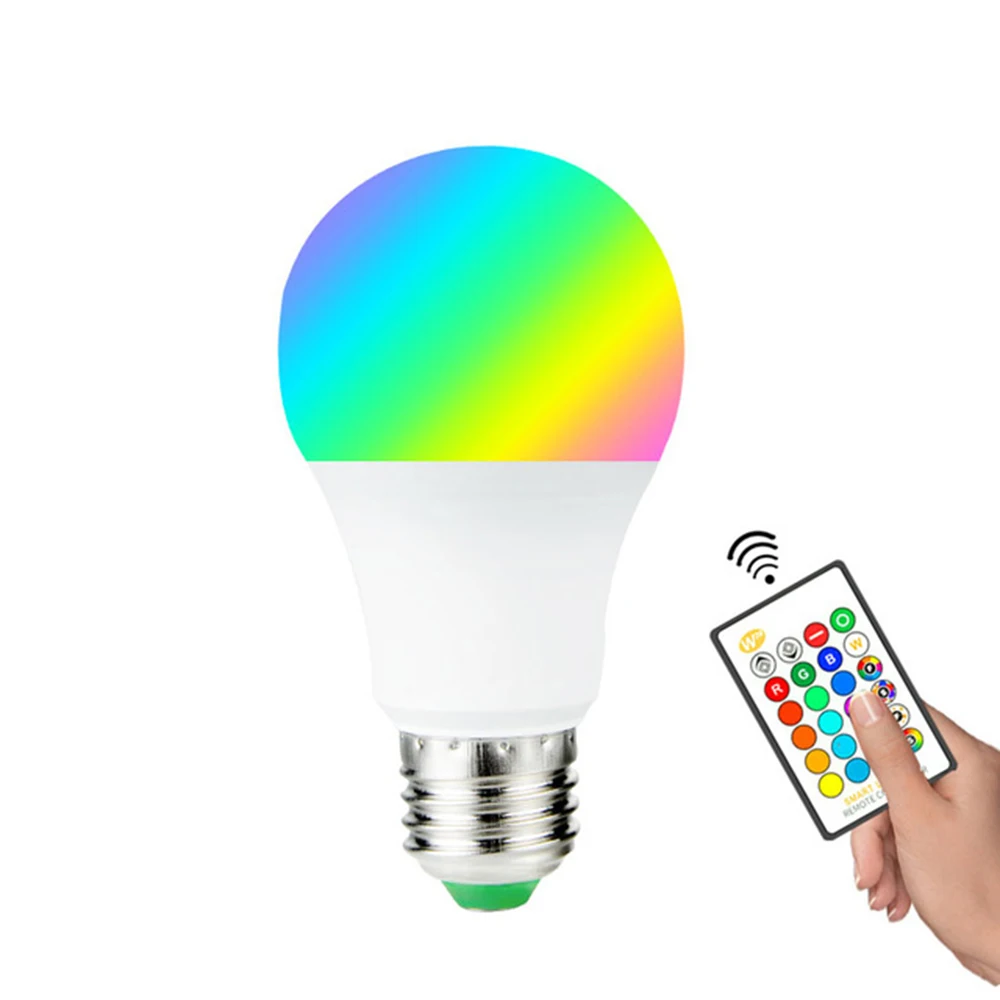 Светодиодная лампа RGB E27 с регулируемой яркостью светодиодные умные лампы для
